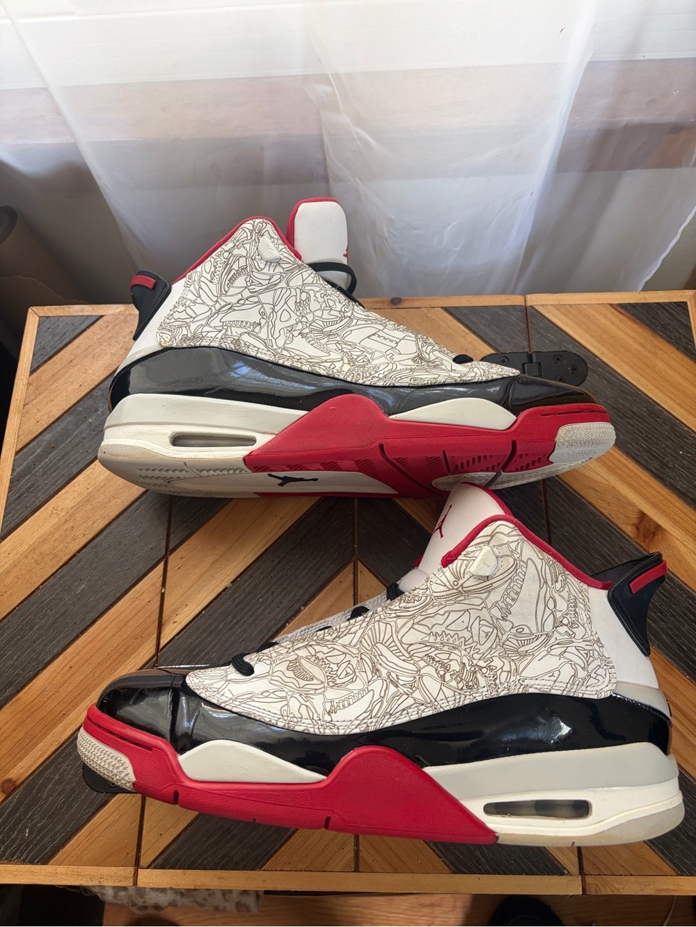 Nike Dub Zero White, Black & Red High-Top Sneakers